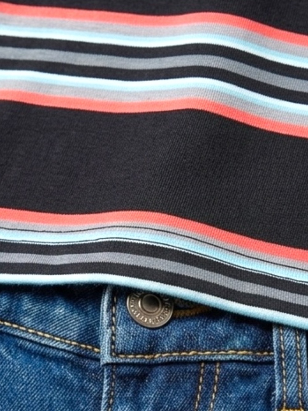 Men's Black Striped Crew Neck T-Shirt with Pocket - Picture 14 of 15